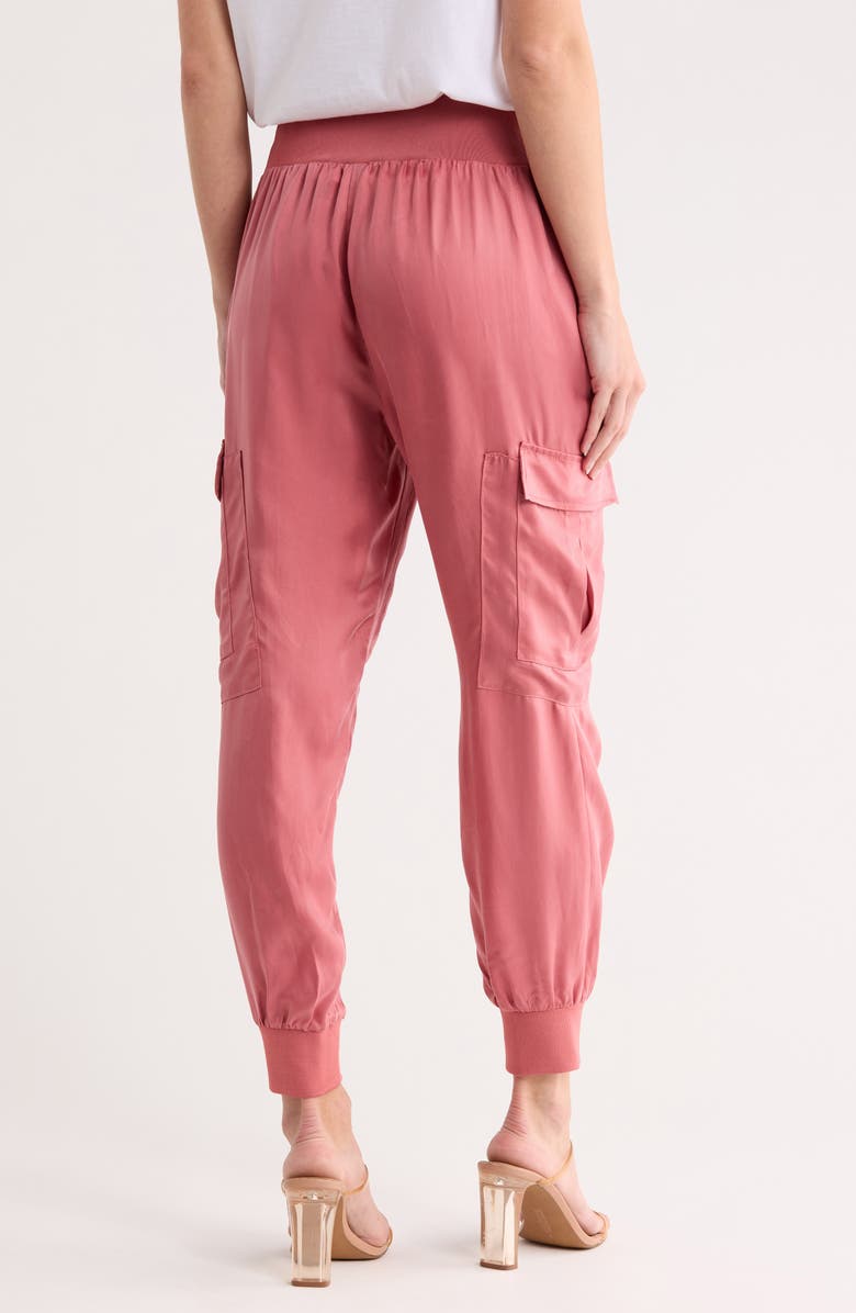Cinq à Sept Giles Cupro Crop Cargo Joggers, Alternate, color, Redwood Mist