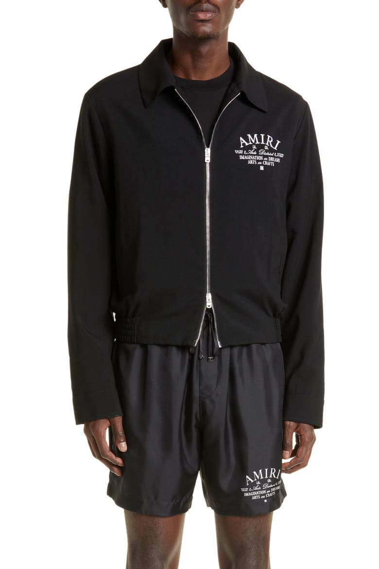 Arts District Wool Blend Blouson Jacket, Main, color, BLACK