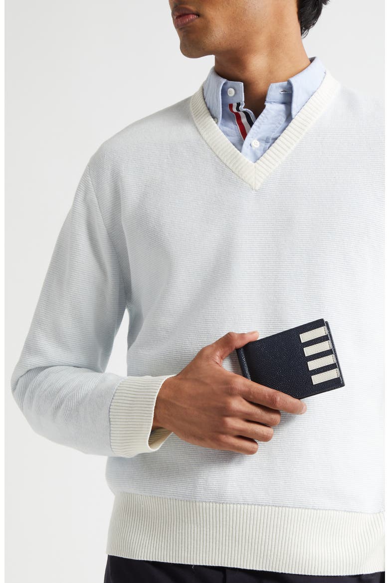 4-Bar Leather Bifold Wallet, Alternate, color, NAVY