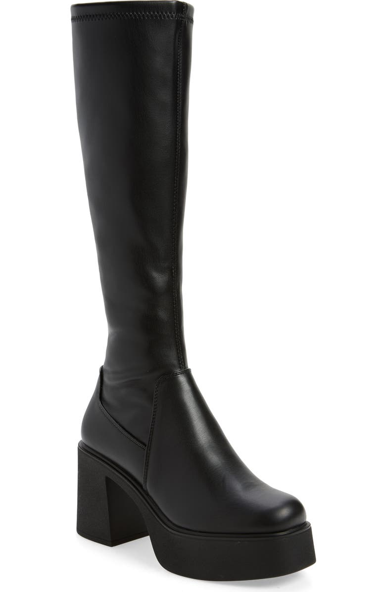 Steve Madden Konna Platform Knee High Boot, Main, color, Black
