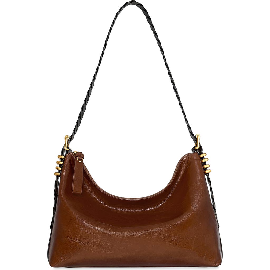 Rebecca Minkoff Buckle Up Twisted Strap Shoulder Bag In Brown