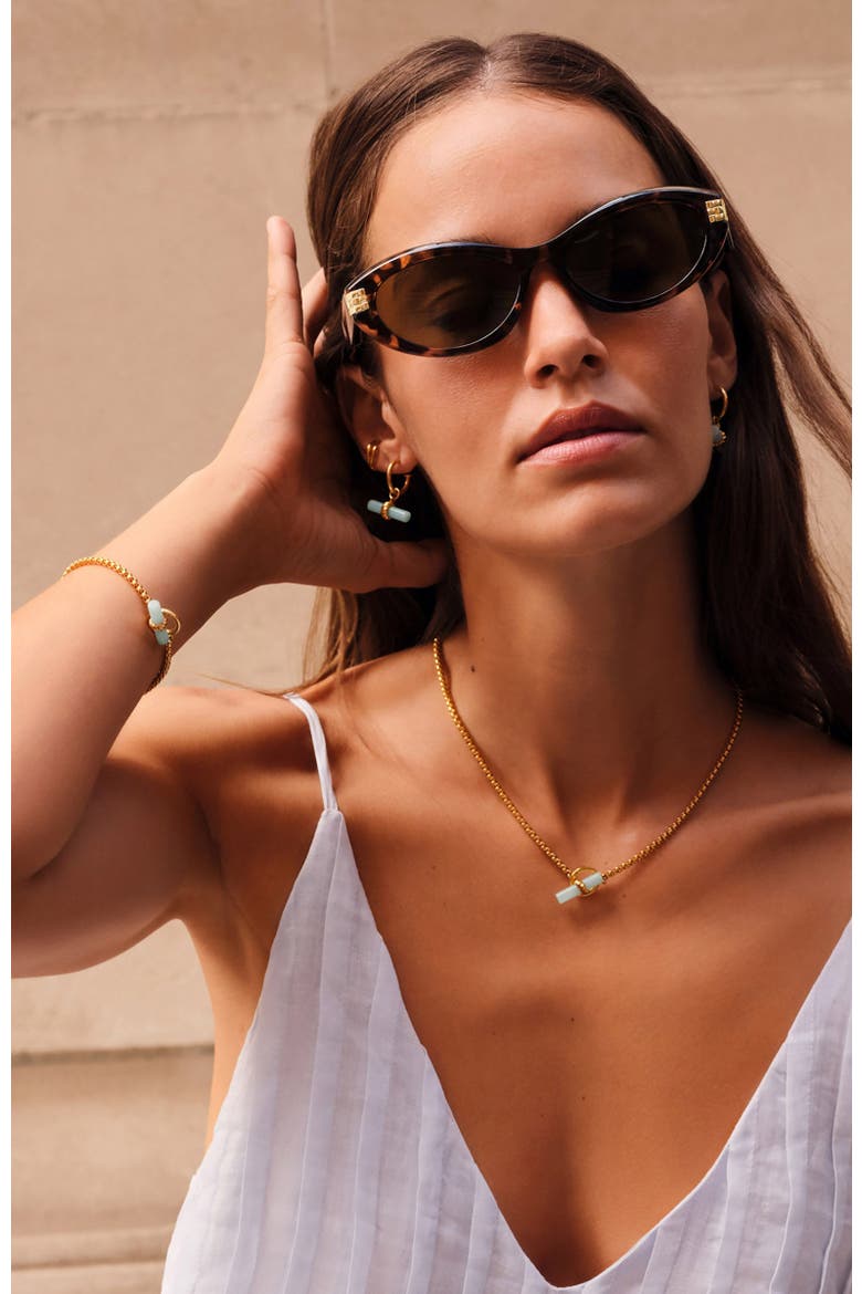 Azura T-Bar Necklace, Alternate, color, Gold