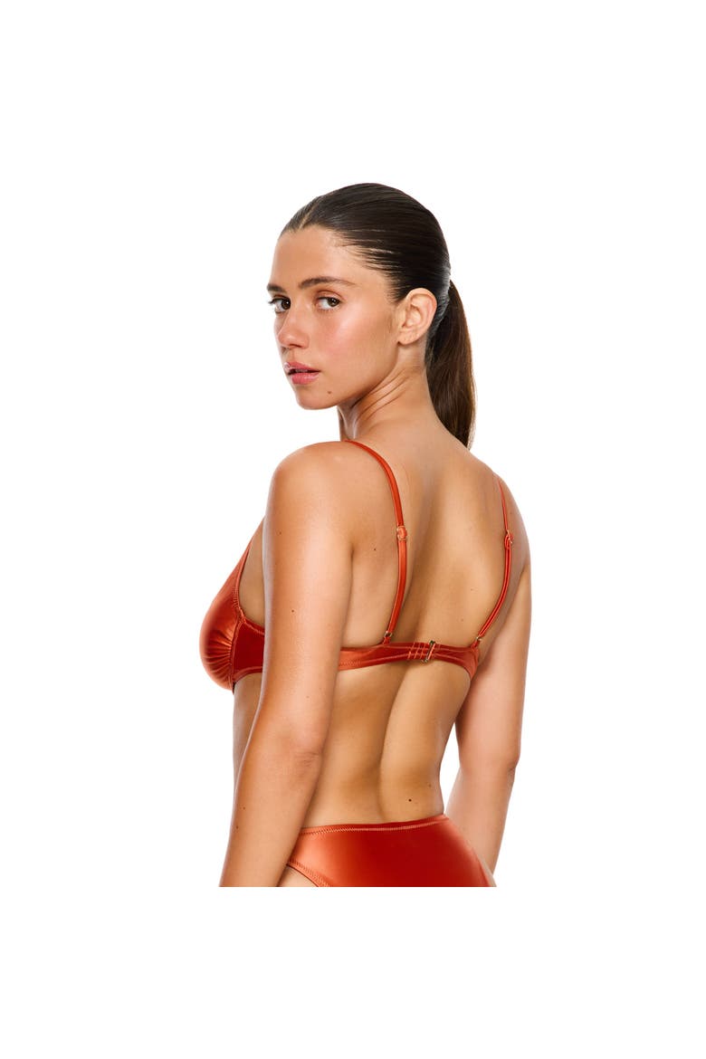 Satin Royale Underwire Bikini Top Swimsuit, Alternate, color, Spice