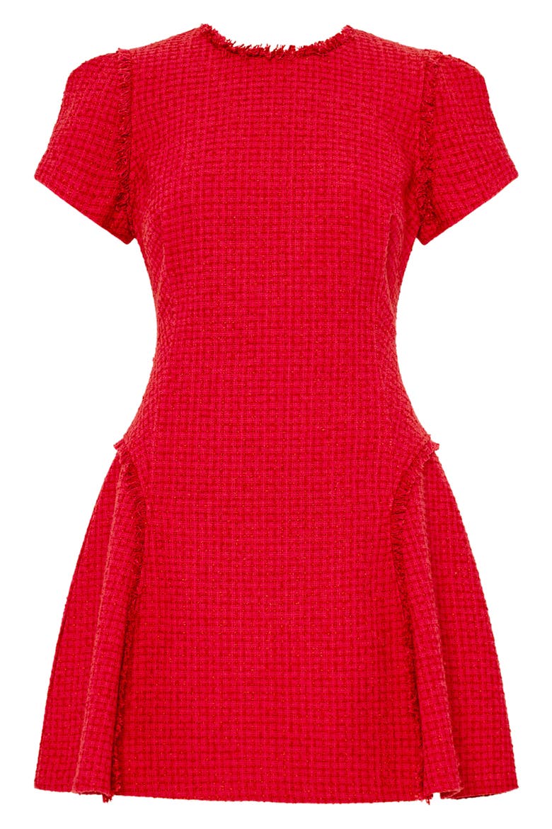 Samara Bouclé Fit & Flare Minidress, Alternate, color, RED