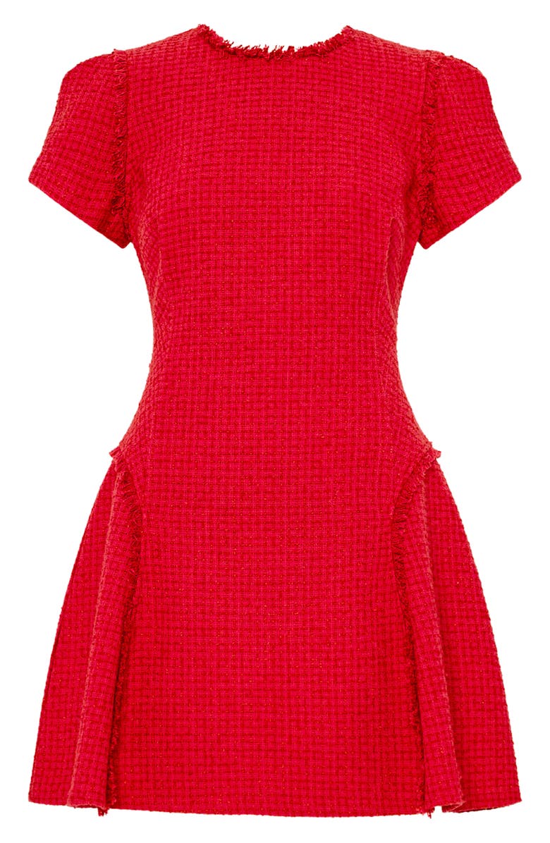 Milly Samara Bouclé Fit & Flare Minidress, Alternate, color, Red