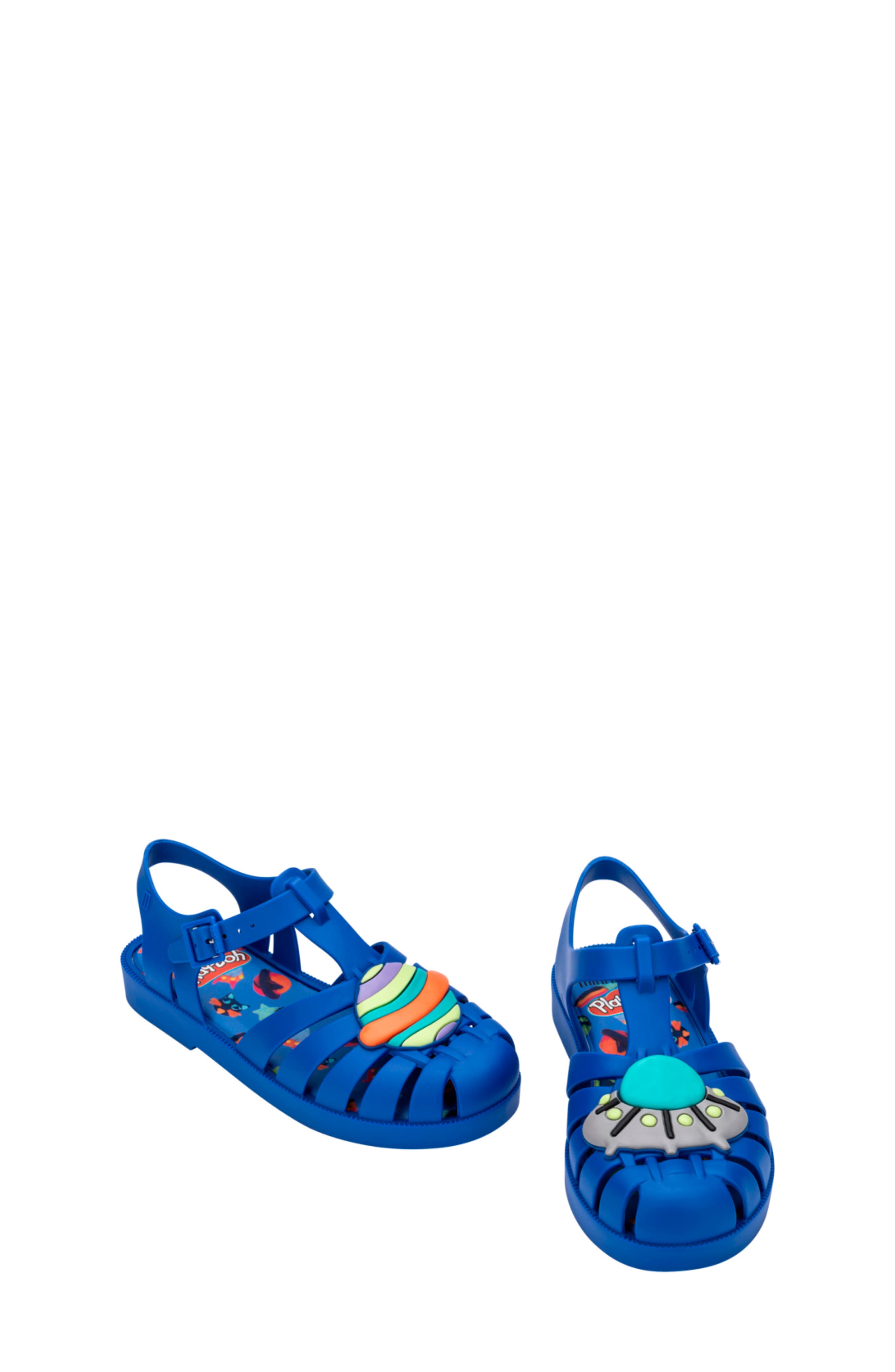 Mini Melissa Kids' Possession Play Fisherman Sandal, Alternate, color, Blue Matte