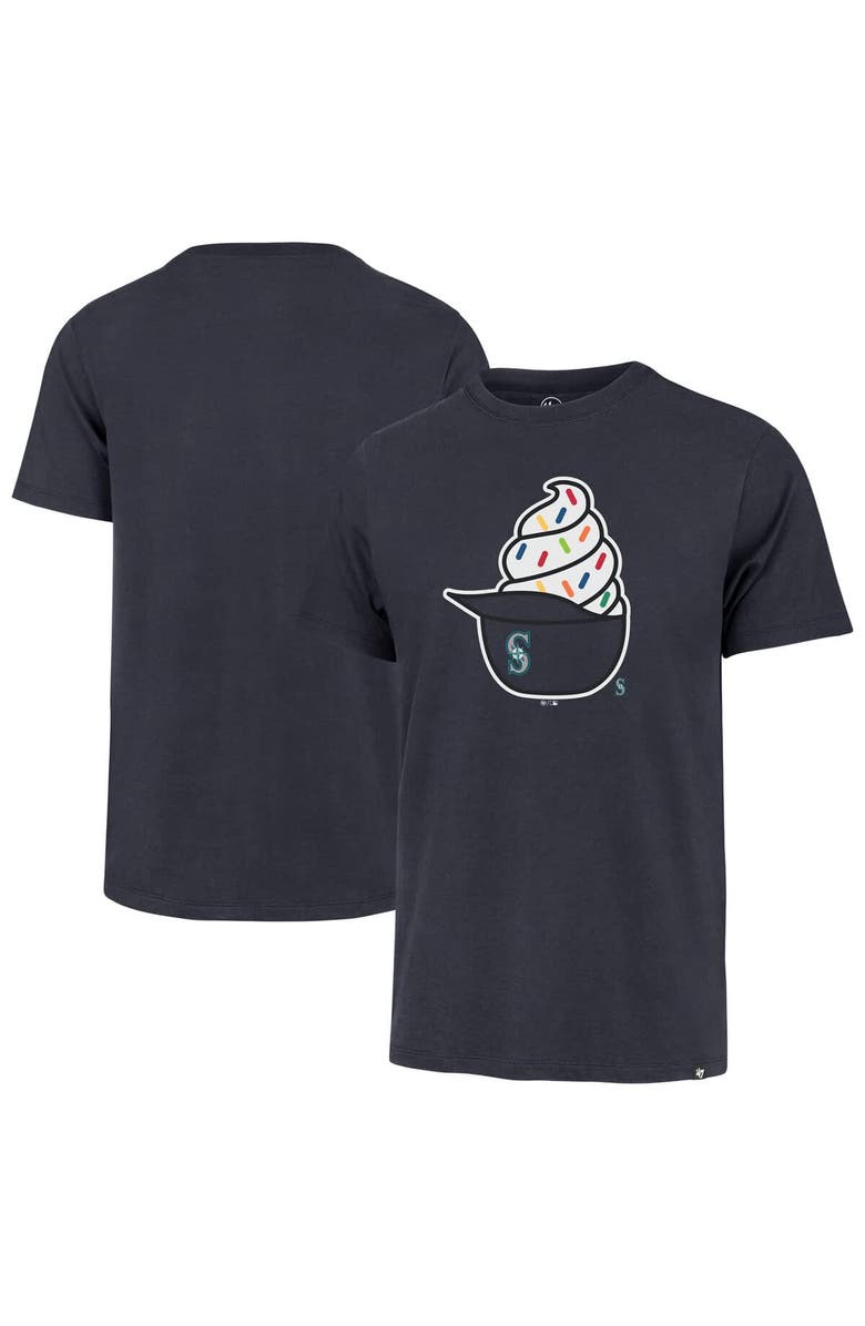 '47 Men's '47  Navy Seattle Mariners Ice Cream Helmet Franklin T-Shirt, Main, color, Navy