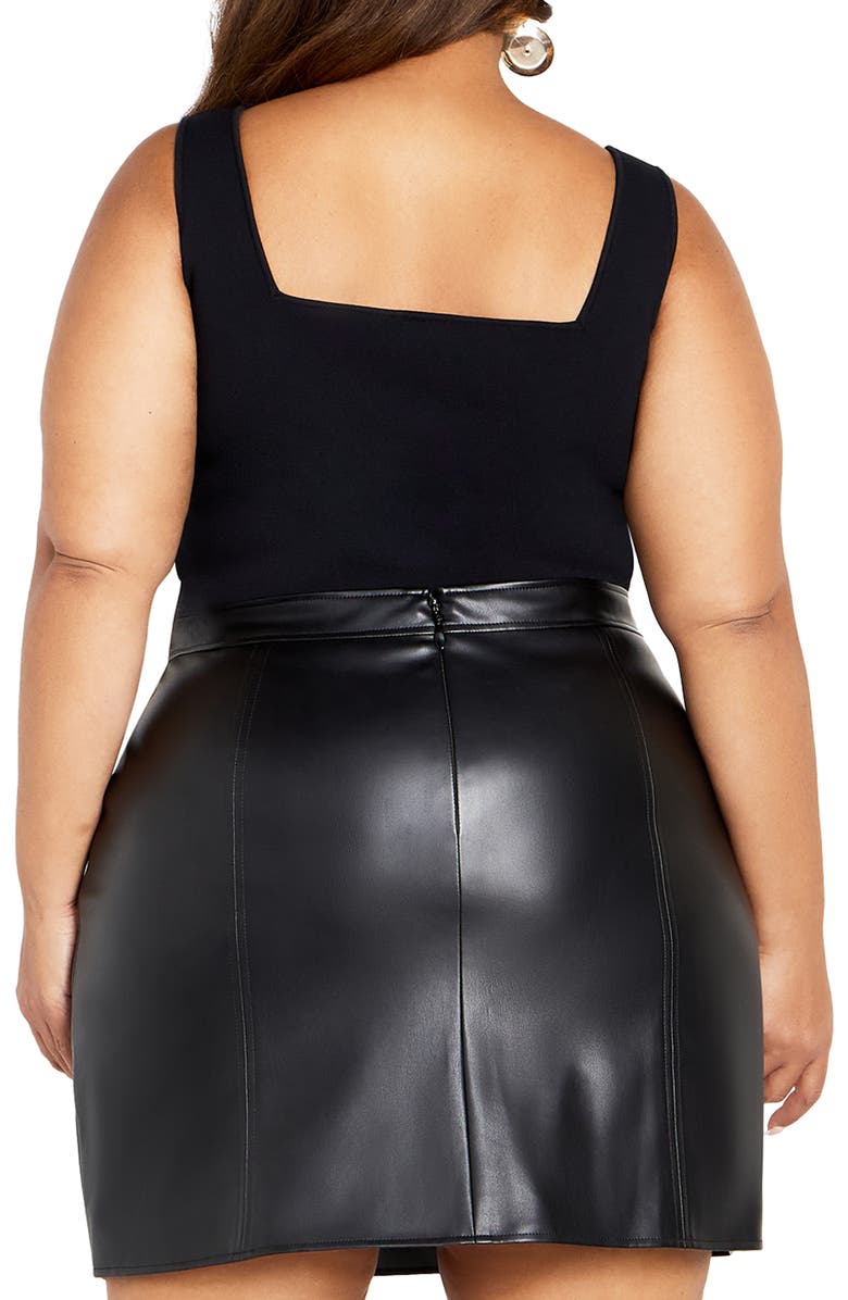 City Chic Lanie Compact Knit Top, Alternate, color, Black