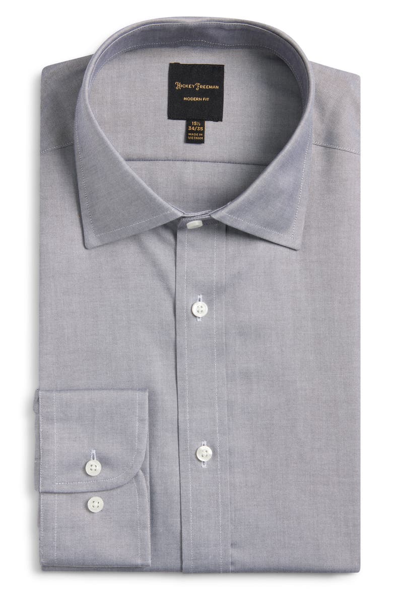 Modern Fit Pima Cotton Dress Shirt, Alternate, color, LIGHT GREY