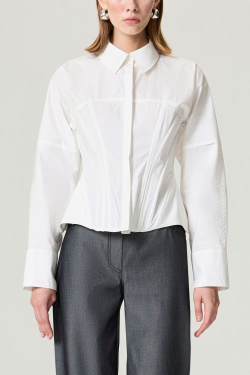 Nocturne Structured Corset-inspired Shirt In White