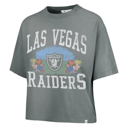 47 Brand '47  Gray Las Vegas Raiders Florentina Montauk Cropped T-shirt