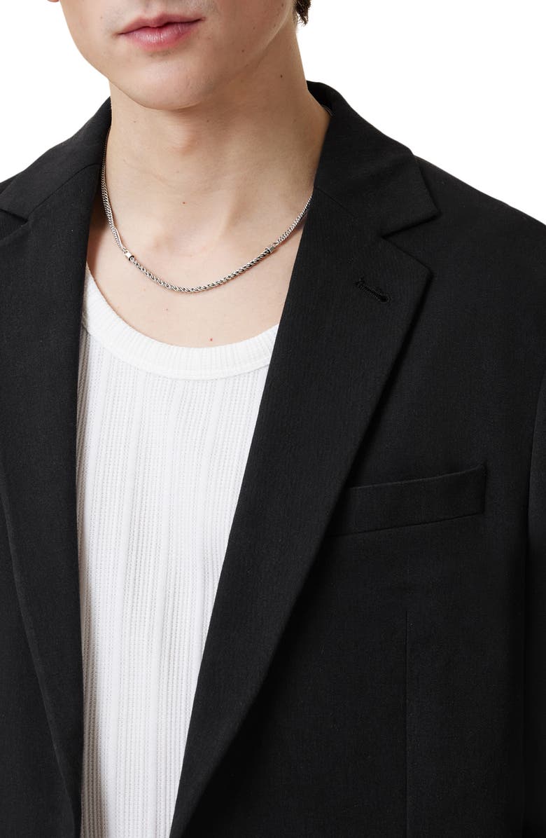 AllSaints Bay Solid Stretch Cotton Blend Sport Coat, Alternate, color, Black