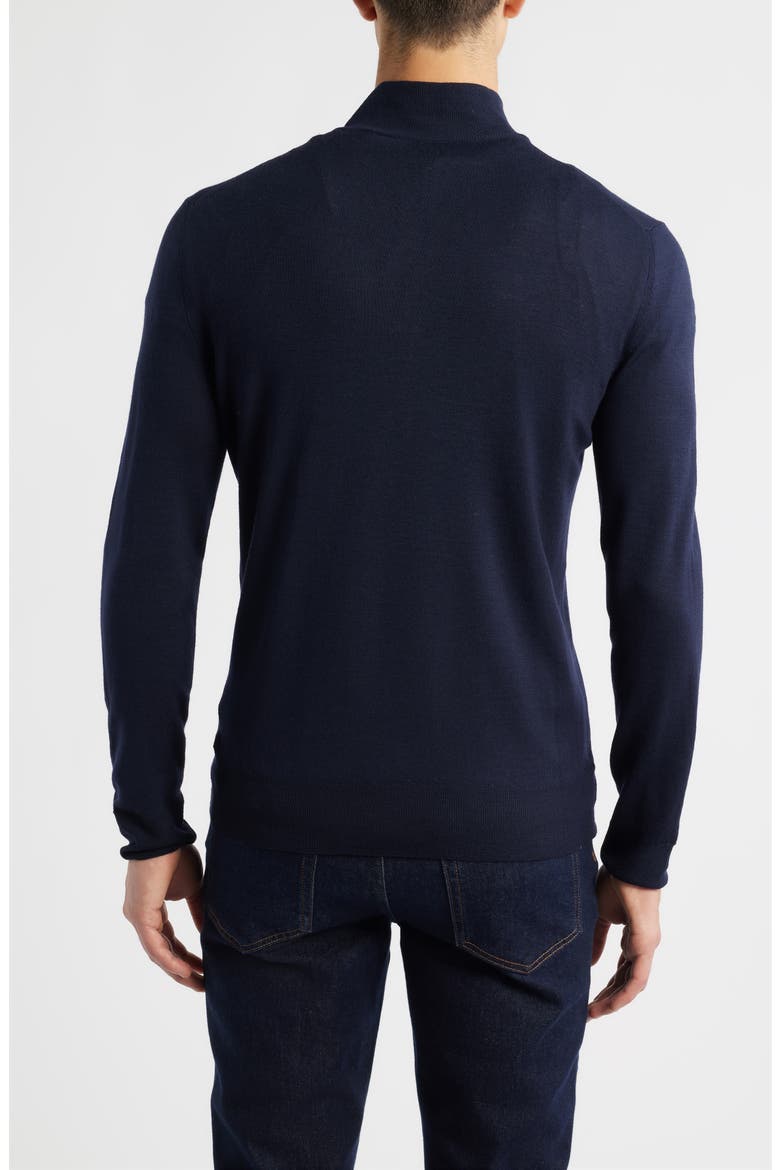 Quarter Zip Wool Blend Sweater, Alternate, color, NAVY