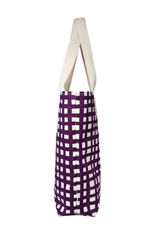 Dance Happy Grid Carry All Tote Bag In Italian Plum