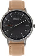 SIMPLIFY The 6500 Leather Strap Watch
