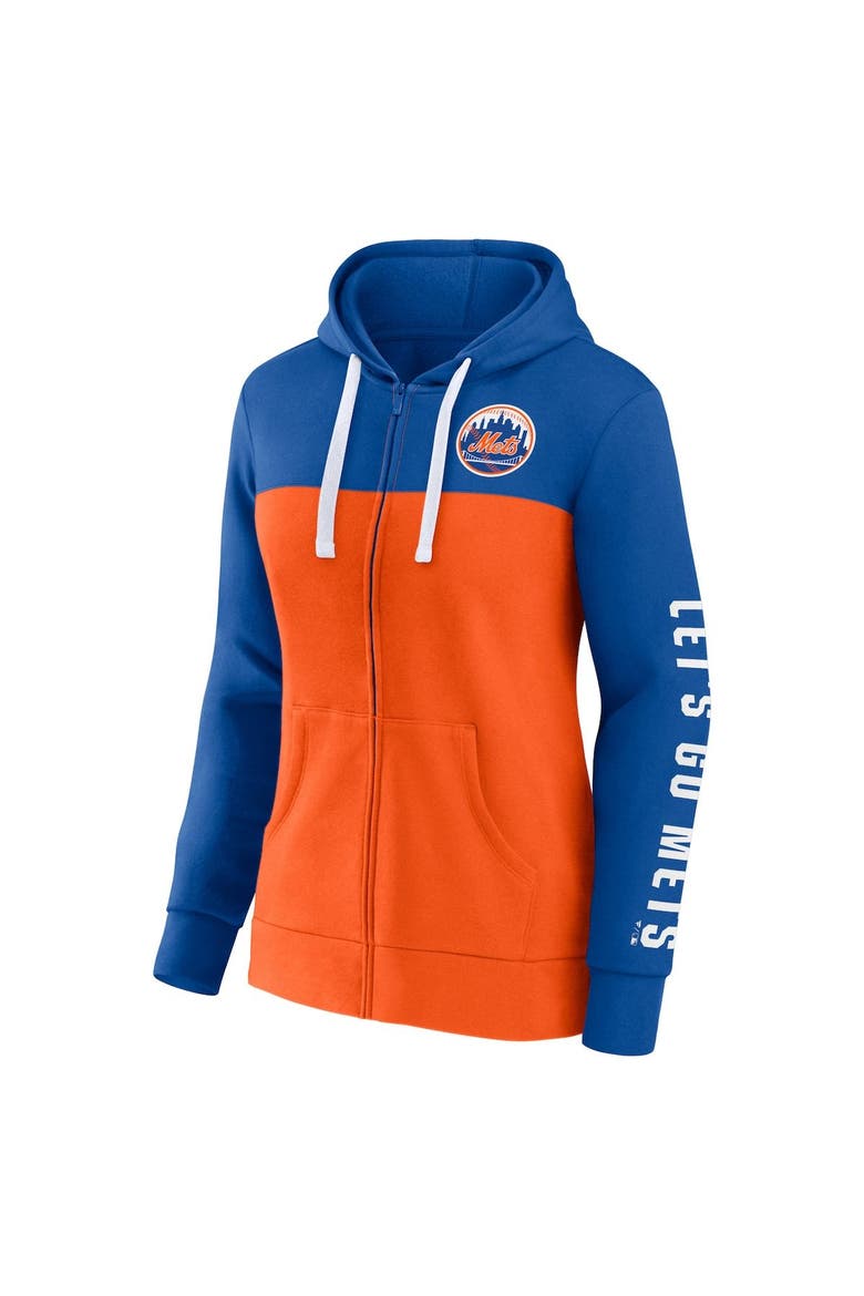 Women's Fanatics Branded Royal/Orange New York Mets Take The Field Colorblocked Hoodie Full-Zip Jacket, Alternate, color, Royal