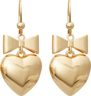 Tory Burch Heart & Bow Drop Earrings