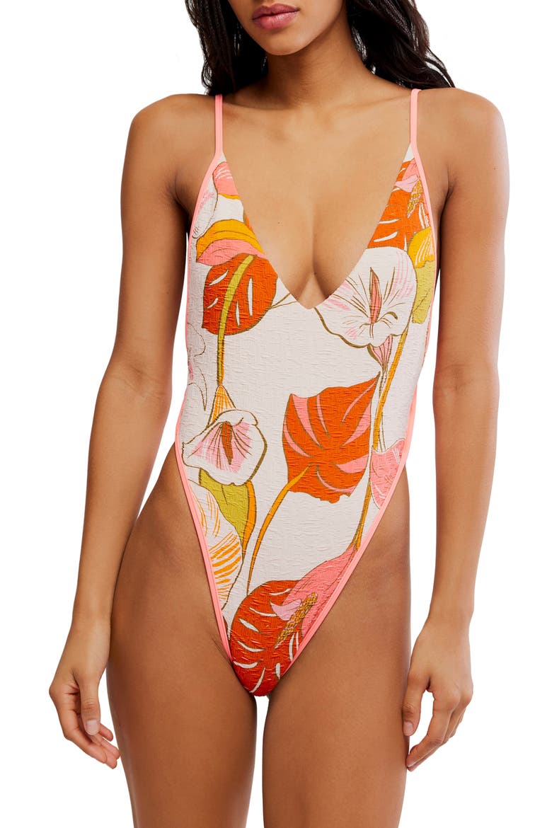 Printed Amber One-Piece Swimsuit, Main, color, PURA VIDA BLUSH