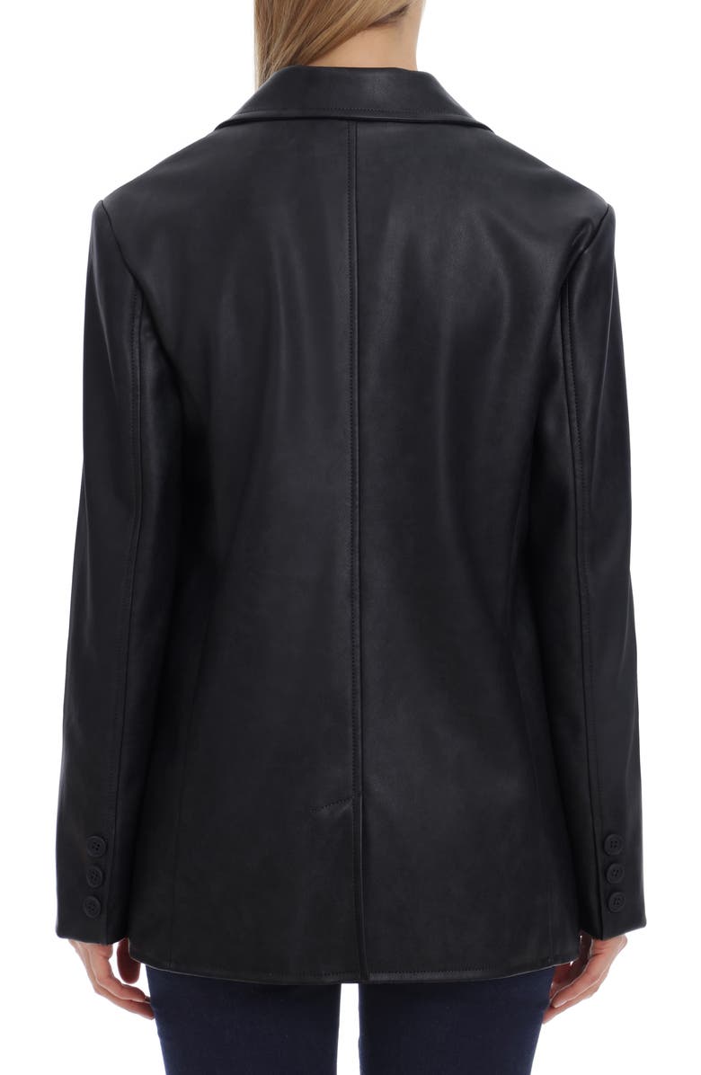Avec Les Filles Washed Faux Leather Blazer, Alternate, color, 