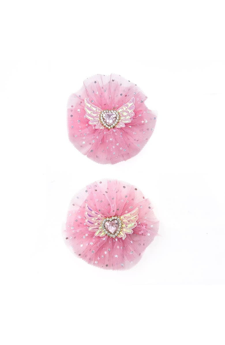 Puttisu 2pc Angel Sparkle Wings Clip Set, Main, color, Rose Pink