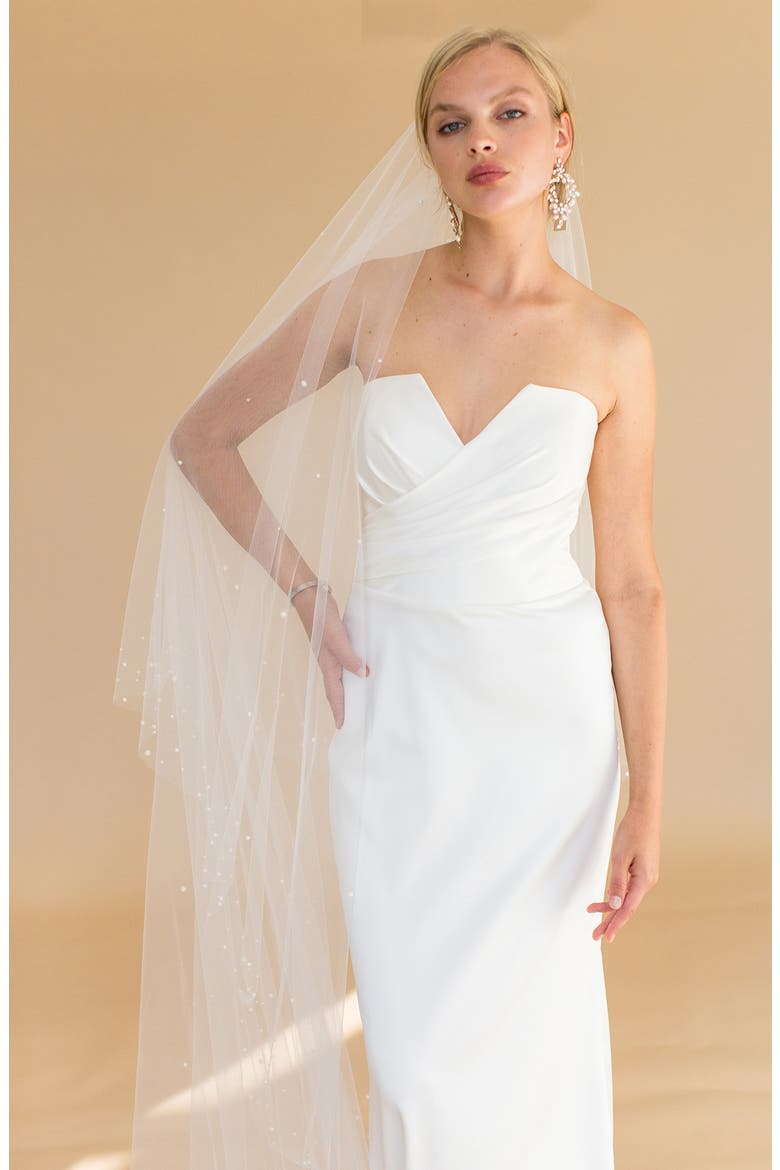 Arwen Imitation Pearl Cathedral Veil (Nordstrom Exclusive), Alternate, color, IVORY
