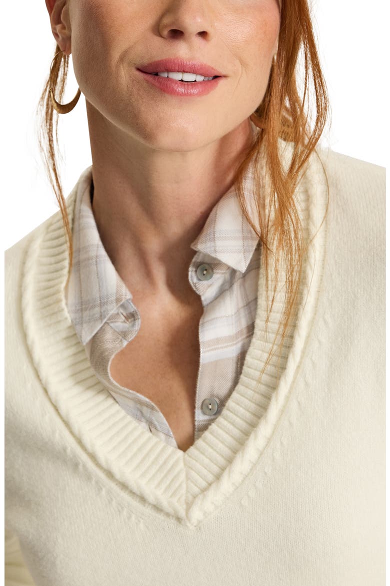 Cloud Bay V-Neck Sweater, Alternate, color, COCONUT