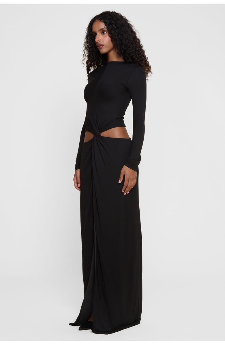 LEAU Vacanza Drape Gown, Alternate, color, Black
