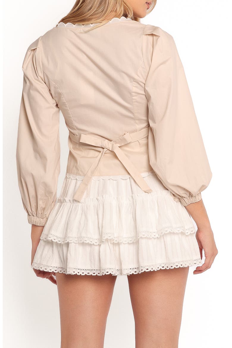 Nolette Scallop Trim Top, Alternate, color, CREAM WHITE