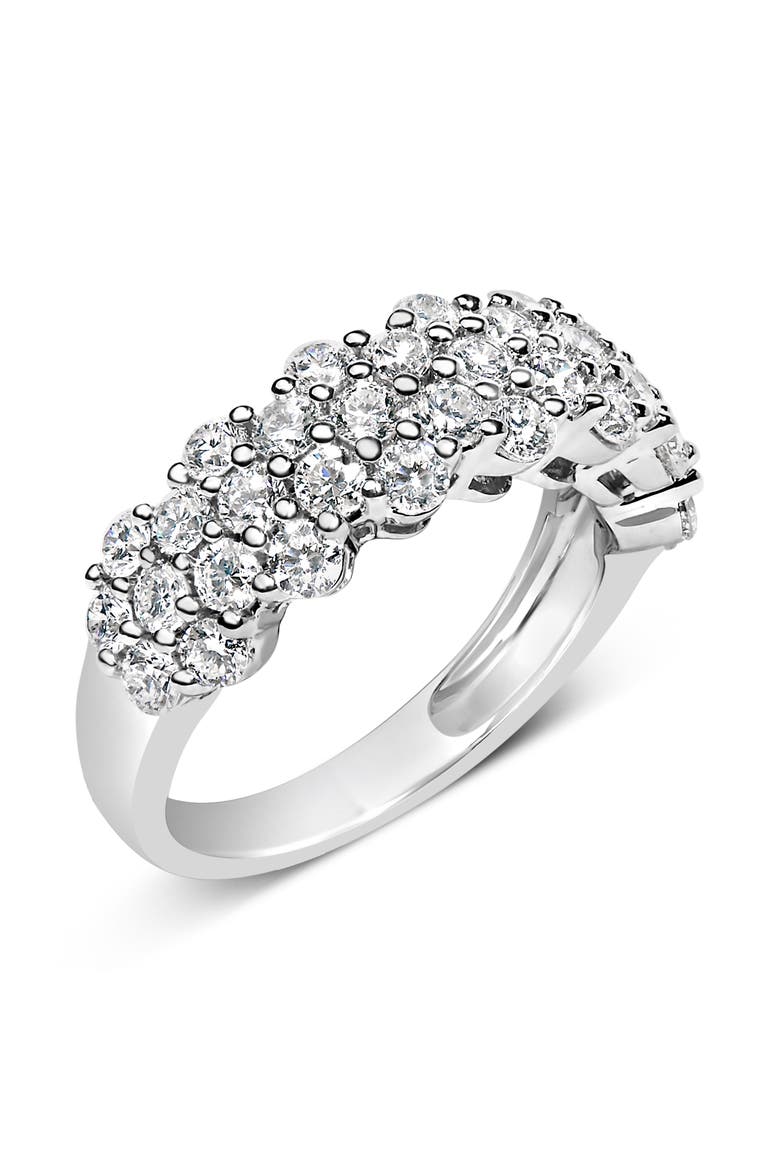 Silver 2.0 cttw Lab Grown Diamond Scattered Band Ring, Alternate, color, White