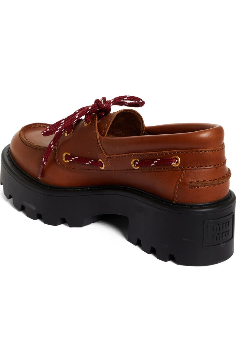 Miu Miu Lug Sole Boat Shoe, Alternate, color,