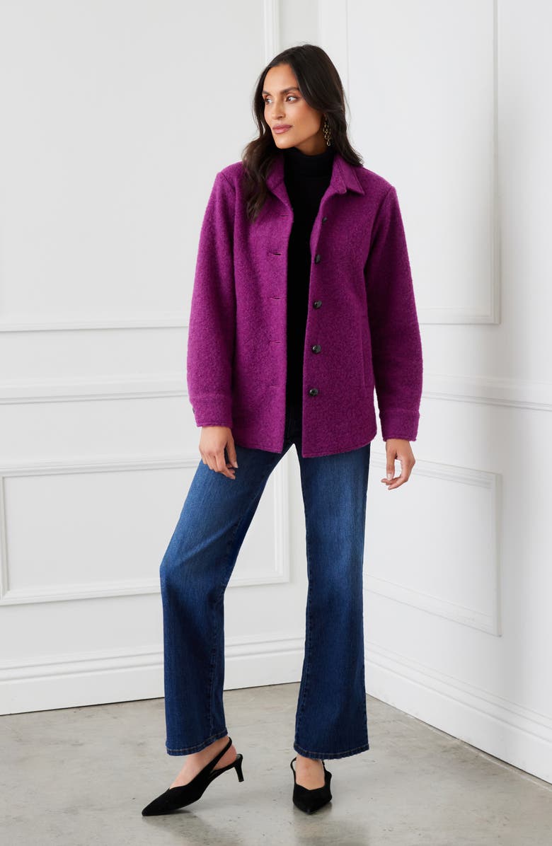 Karen Kane Brushed Wool Blend Shirt Jacket, Alternate, color,