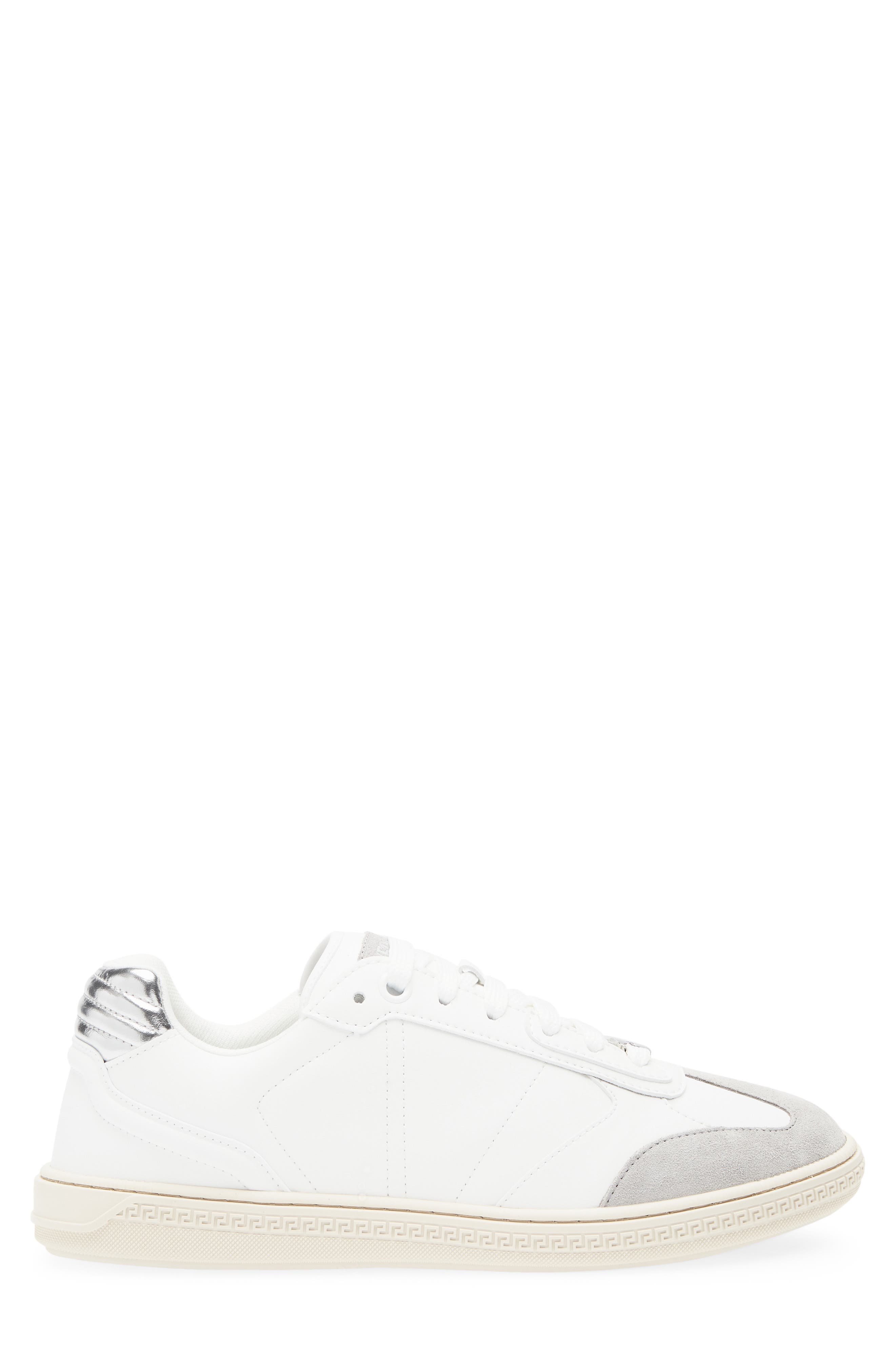 Greca Court Sneaker, Alternate, color, PEARL GREY WHITE SILVER