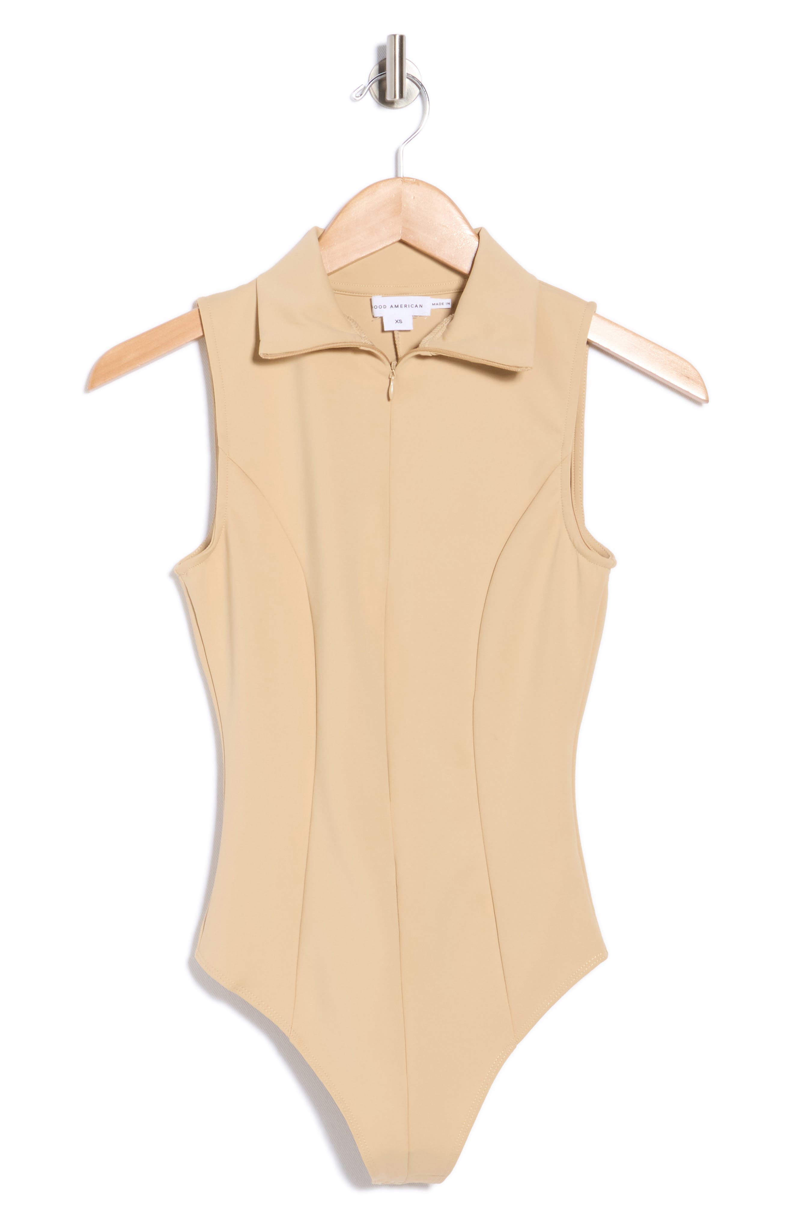 Good American Stand Collar Sleeveless Scuba Bodysuit