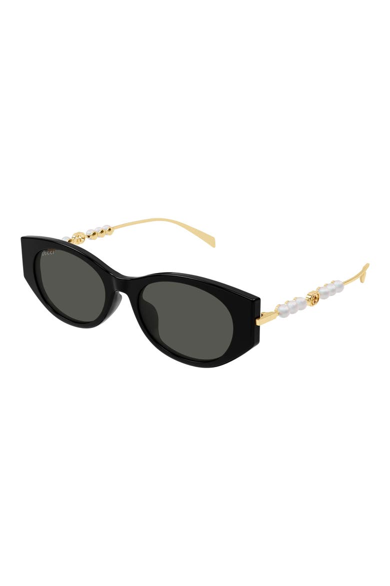 54mm Cat Eye Sunglasses, Alternate, color, BLACK