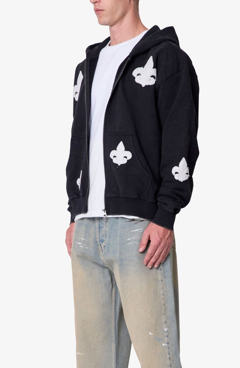 mnml Fleur de Lis Zip Hoodie, Alternate, color, 