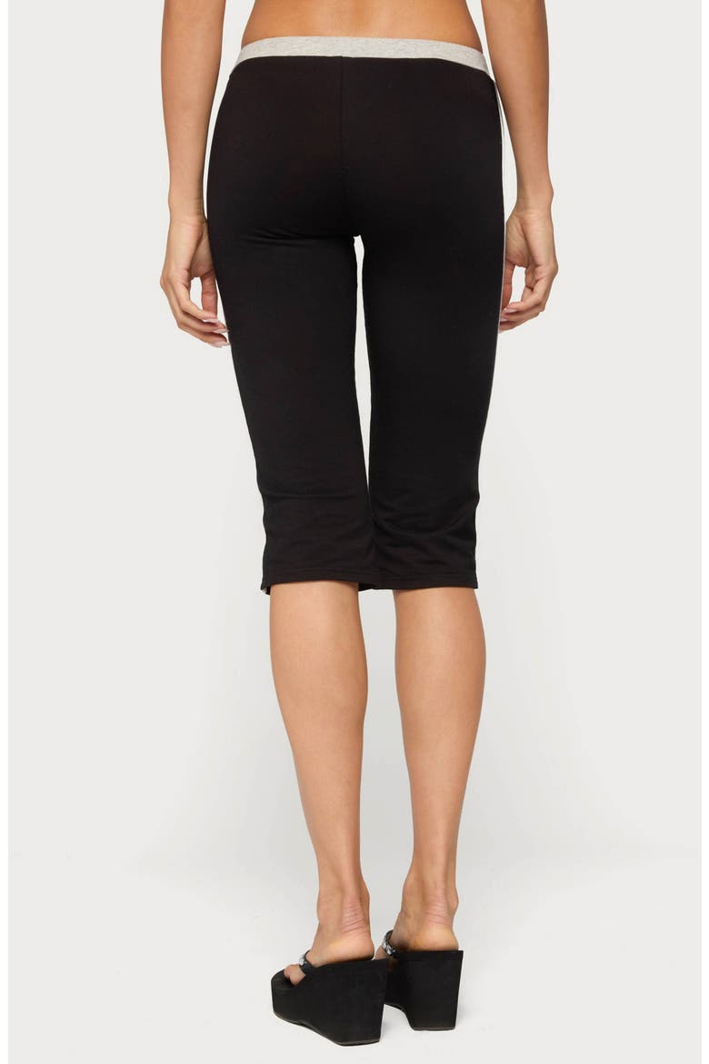 Crown Low Waist Capri Pants, Alternate, color, BLACK-AND-GRAY