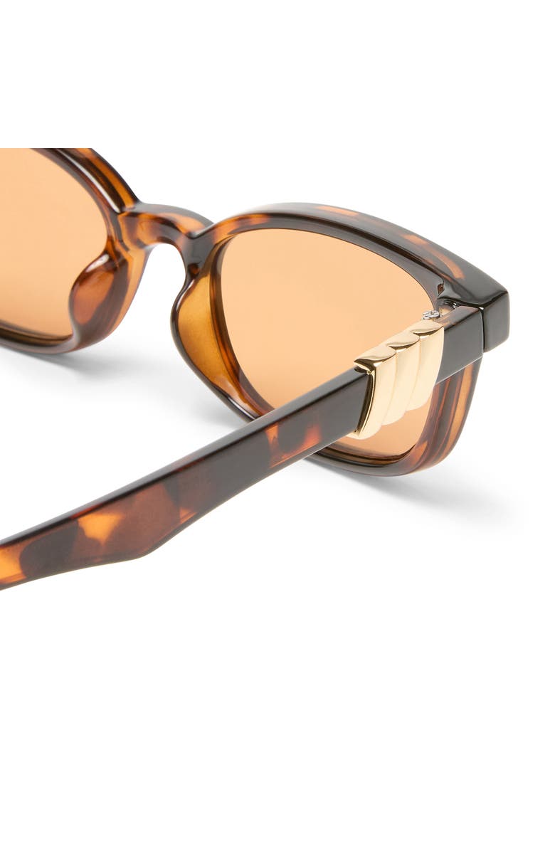 Le Specs Confidential 51mm Rectangular Sunglasses, Alternate, color, Dark Tort/ Amber Tint