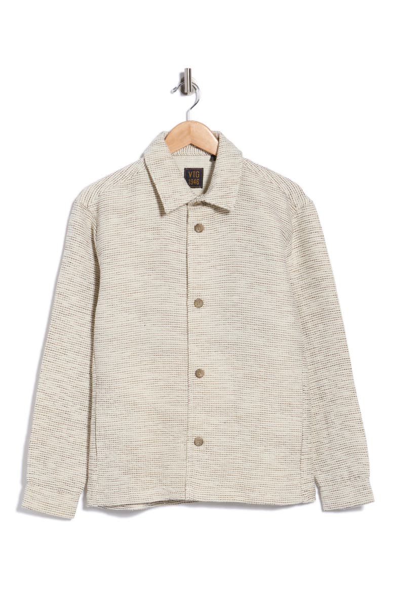 Crosshatch Shirt Jacket, Alternate, color, VANILLA