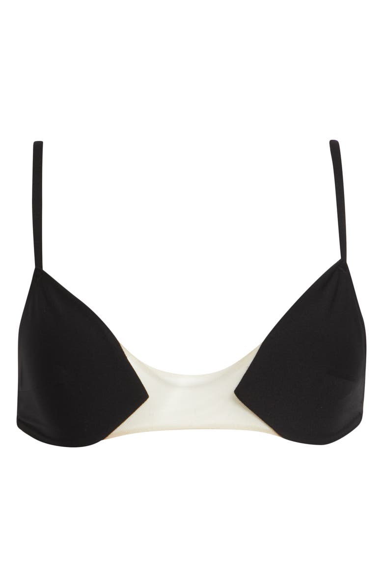 Rick Owens Intimo Bikini Top, Main, color, Black / Natural