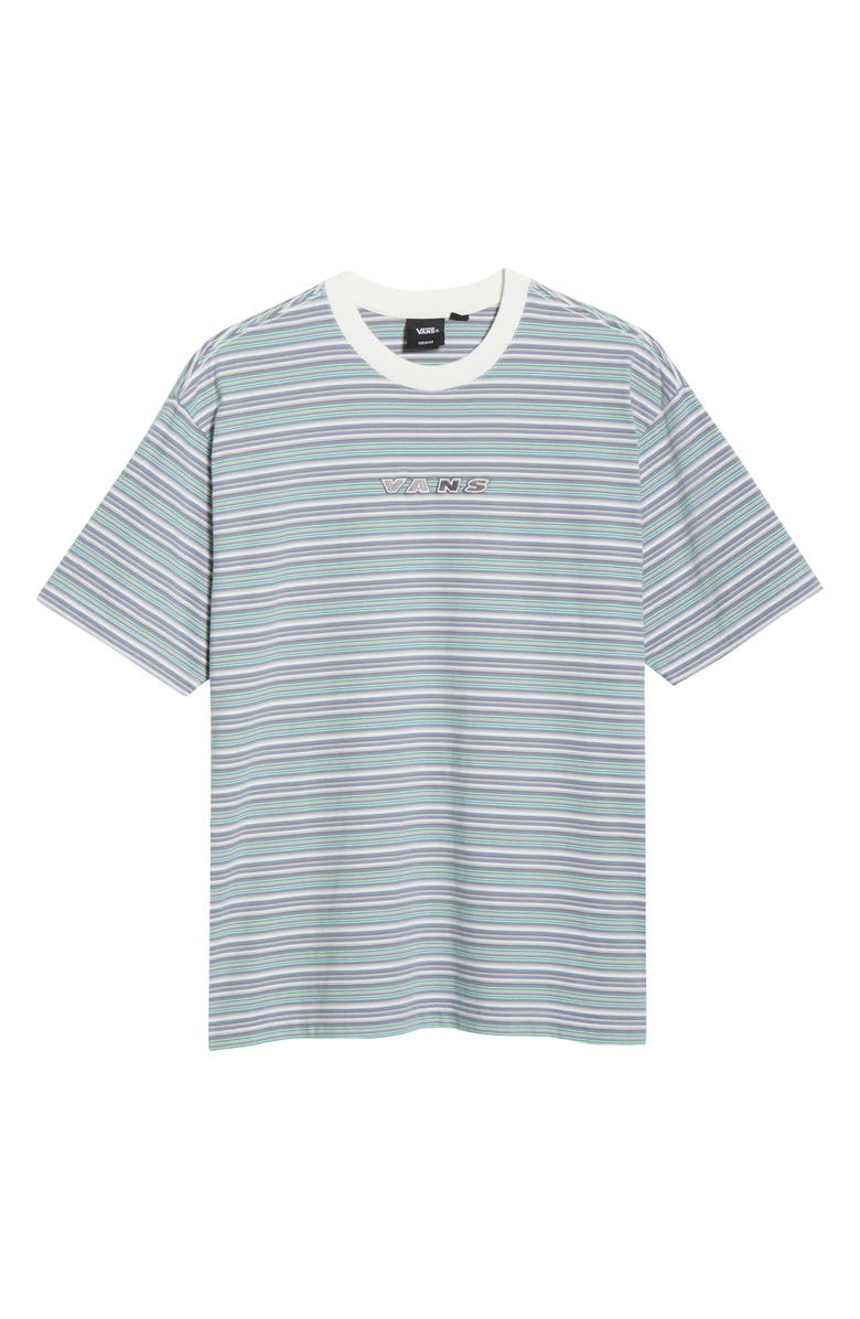 Vans Cameron Stripe Cotton T-Shirt, Main, color, Marshmallow-Glacial Slate