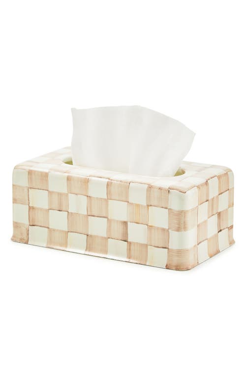Mackenzie-childs Mackenzie Childs Mocha Check Standard Tissue Box Holder In Neutral