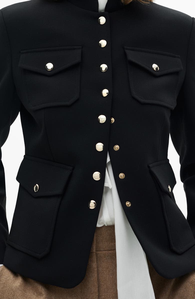 MANGO Mandarin Collar Snap Front Jacket, Alternate, color,