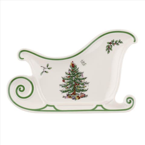 Christmas Tree Sleigh Platter
