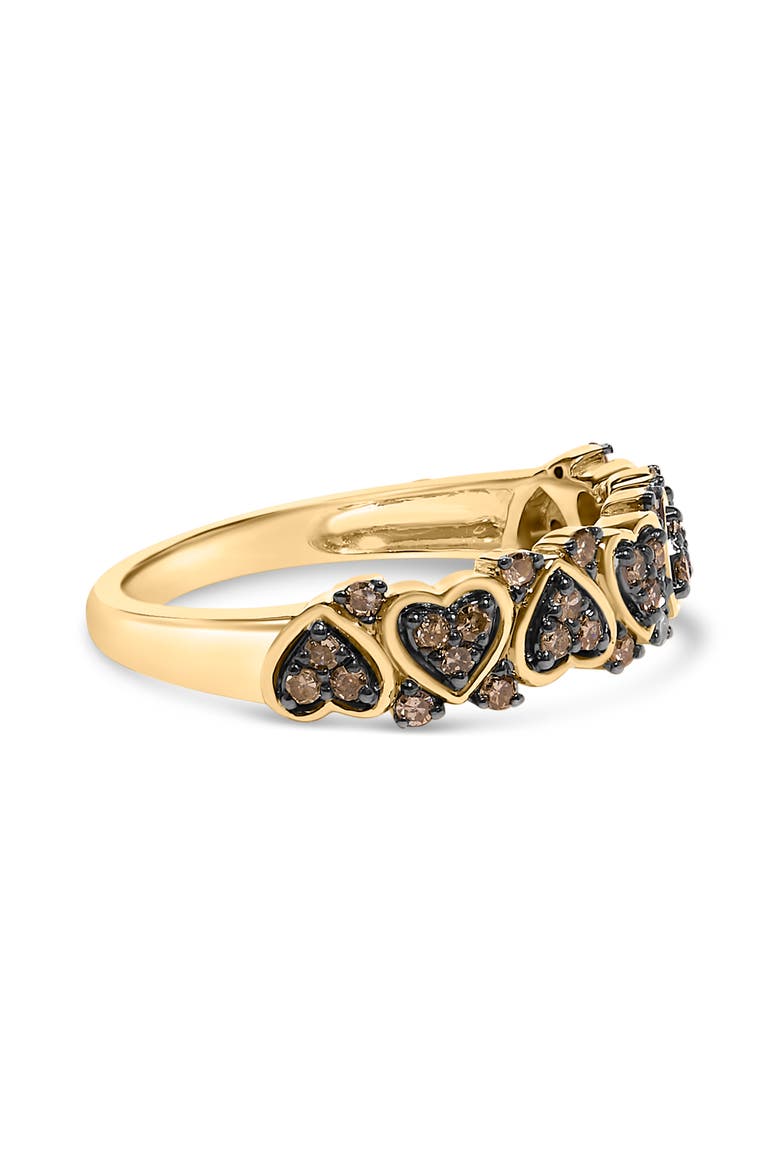 10K Yellow Gold Plated Silver 1/3 cttw Natural Diamond Band Ring, Alternate, color, Yellow Gold over Silver