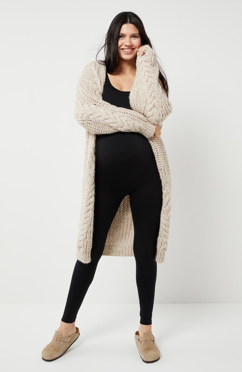 A PEA IN THE POD Seamless Maternity Bodysuit, Alternate, color, Black