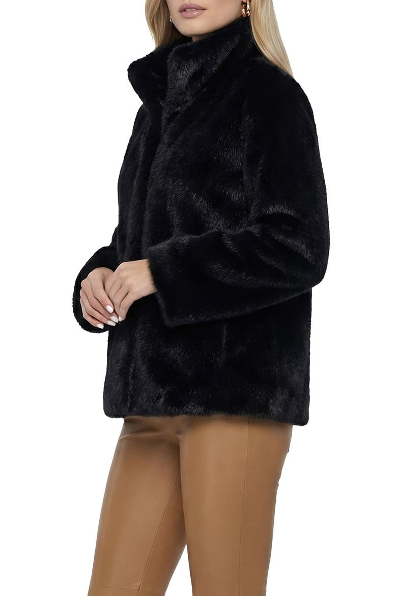 Fur-Free Mink (Faux Fur) Reversible Short Jacket, Alternate, color, BLACK/BLACK