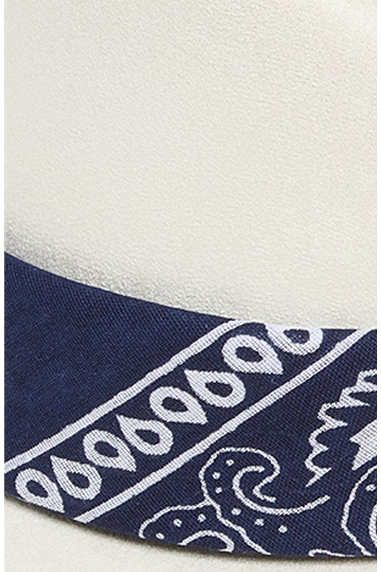 Bandana Trim Cowboy Hat, Alternate, color, IVORY- BLUE BANDANA