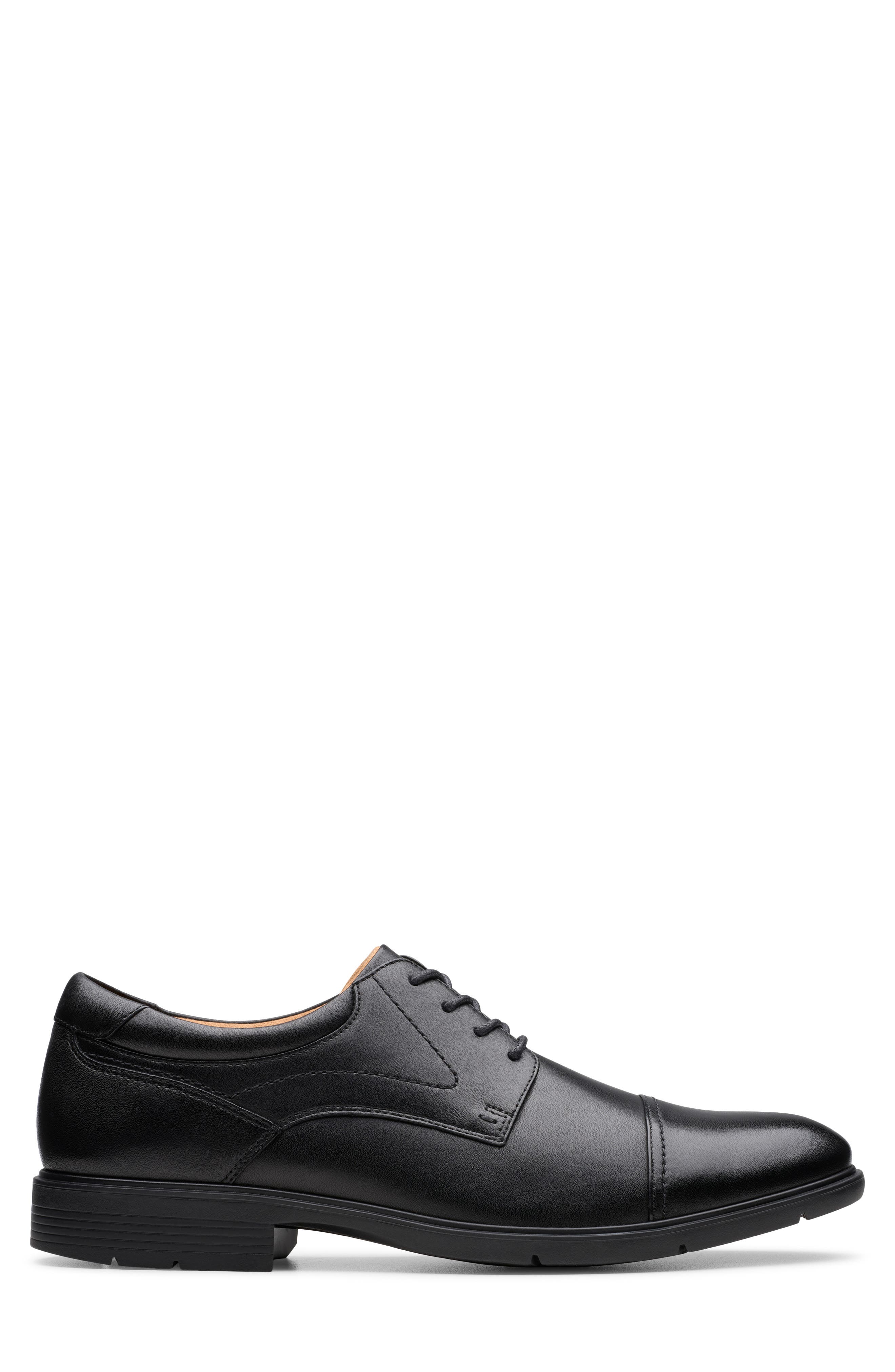 Clarks<sup>®</sup> Eldredge Cap Toe Derby, Alternate, color, Black Leather