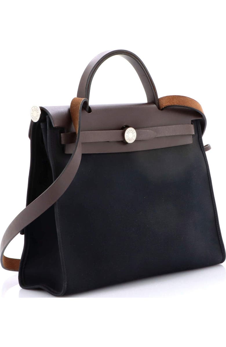 Pre-Owned Hermes Herbag Zip Leather and Toile 31, Alternate, color, Noir