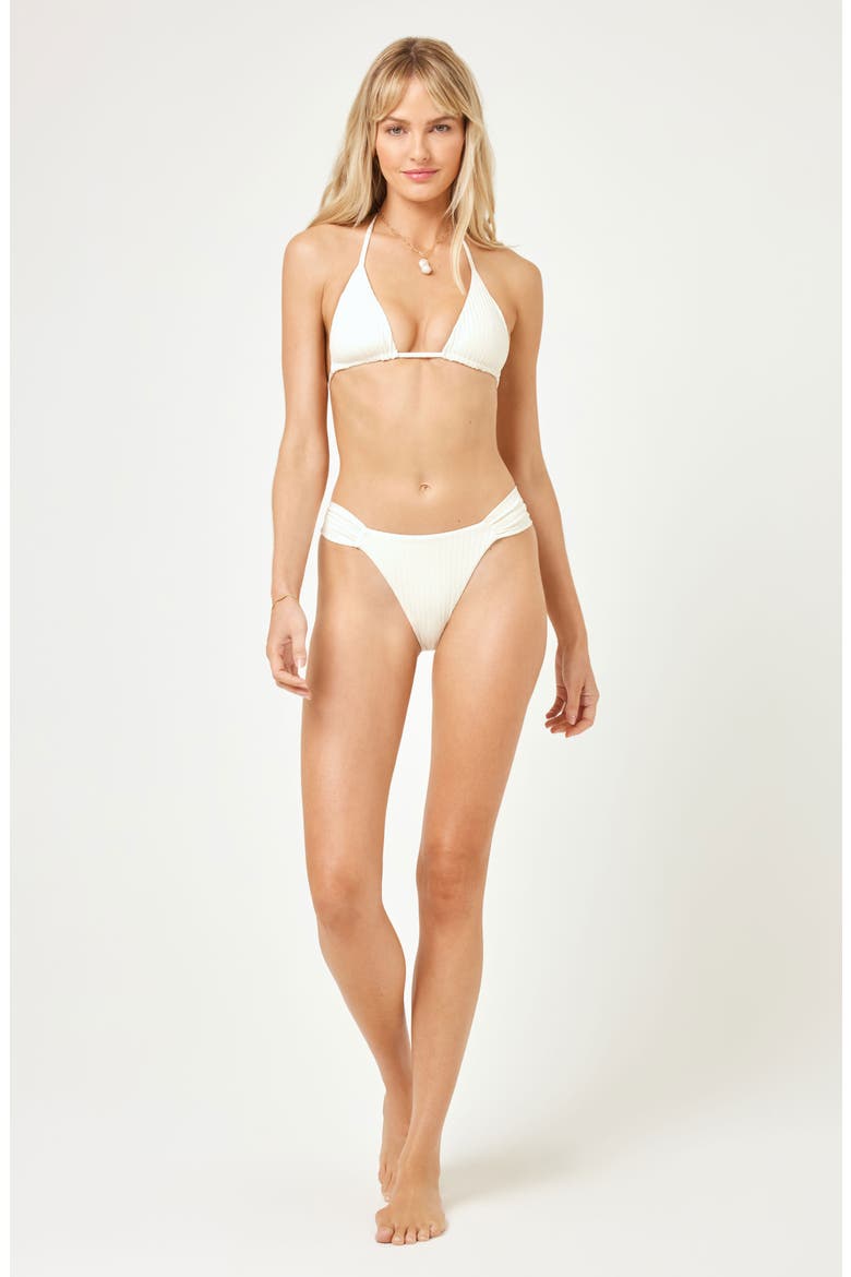 Sofia Triangle Bikini Top, Alternate, color, CREAM